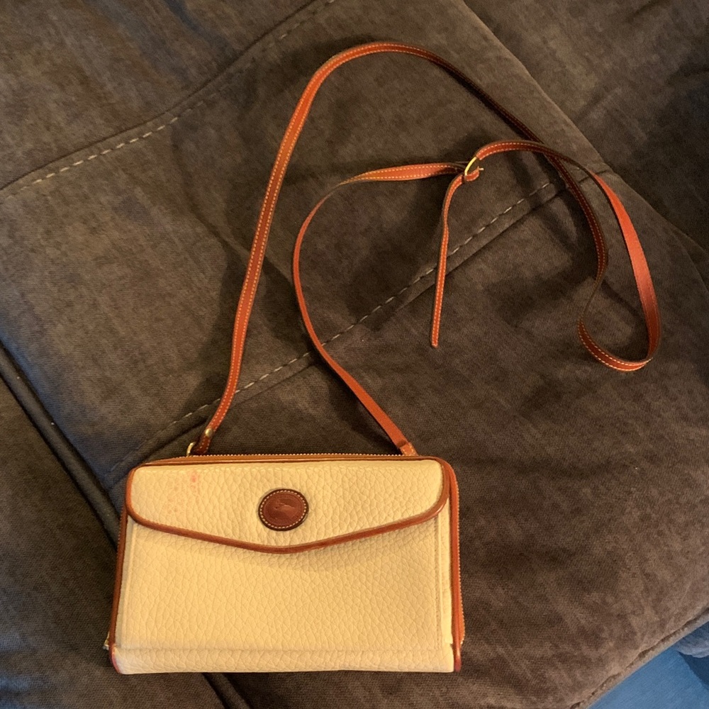 Dooney & Bourke Cream and Brown Crossbody Bag
